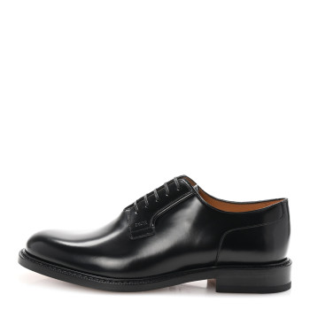 CHRISTIAN DIOR Calfskin Mens Derby Shoes 42 Black