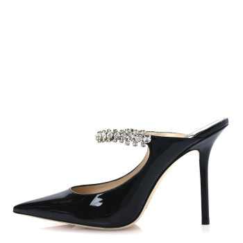 JIMMY CHOO Patent Crystal Bing 100 Pumps 39.5 Black