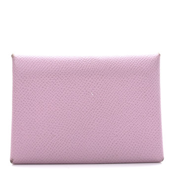 HERMES Epsom Calvi Duo Card Case Mauve Sylvestre