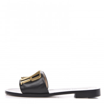 CHRISTIAN DIOR Calfskin Dio(r)evolution 10mm Slide Sandals 37 Black