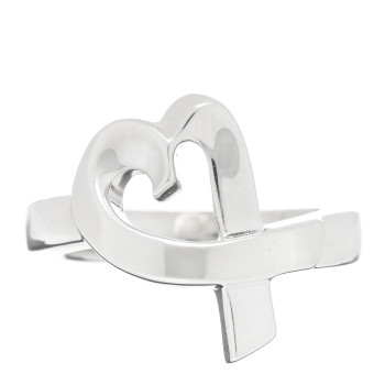 TIFFANY Sterling Silver Paloma Picasso Loving Heart Ring 47 4