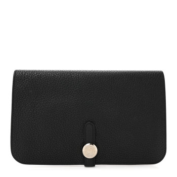 HERMES Togo Dogon Duo Wallet Black HERMES Togo Dogon Duo Wallet Black