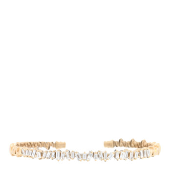 SUZANNE KALAN 18K Yellow Gold Diamond Fireworks Classic Baguette Bangle Bracelet