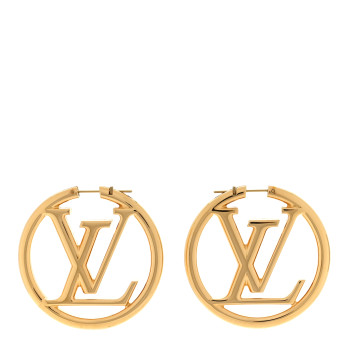 LOUIS VUITTON Metal Louise Hoop Earrings Gold LOUIS VUITTON Metal Louise Hoop Earrings Gold