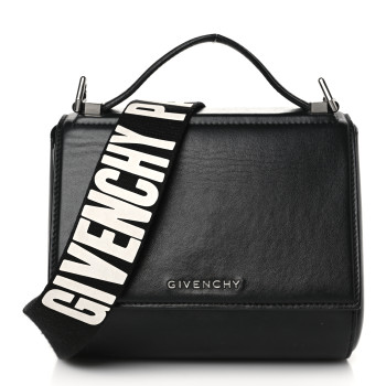 GIVENCHY Calfskin Mini Pandora Box Logo Strap Crossbody Bag