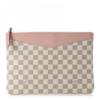 LOUIS VUITTON Damier Azur Daily Pouch Rose Poudre