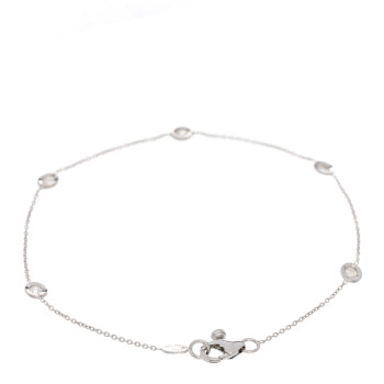 ROBERTO COIN 18K White Gold Diamond By the Inch Five Station Bracelet
