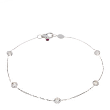 ROBERTO COIN 18K White Gold Diamond By the Inch Five Station Bracelet