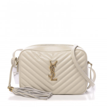 SAINT LAURENT Calfskin Matelasse Monogram Lou Camera Bag Crema Soft SAINT LAURENT Calfskin Matelasse Monogram Lou Camera Bag Crema Soft