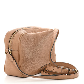 GUCCI Pebbled Calfskin Small Soho Disco Bag Camelia