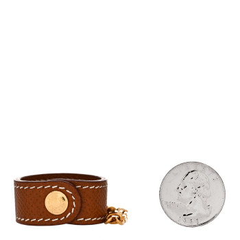HERMES Epsom Kelly Glove Clip Gold