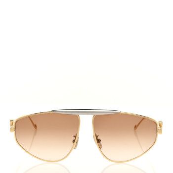 LOEWE Metal Anagram Aviator Sunglasses LW40116U Gold
