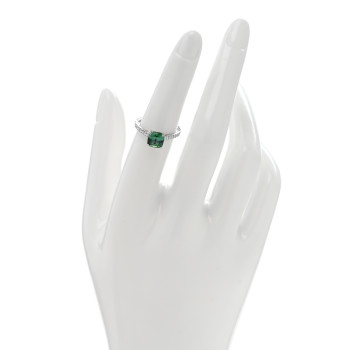 TIFFANY Platinum Diamond Green Tourmaline Legacy Ring 52 6