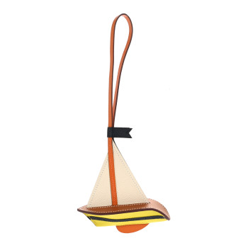 HERMES Epsom Sail Boat Bag Charm Nata Lime Orange