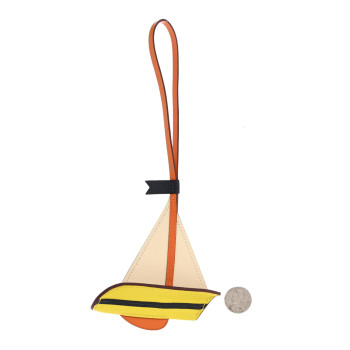 HERMES Epsom Sail Boat Bag Charm Nata Lime Orange