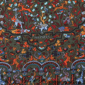 HERMES Silk Les Jardins D'Armenie Scarf 90