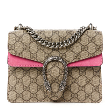 GUCCI GG Supreme Monogram Mini Dionysus Shoulder Bag Pink
