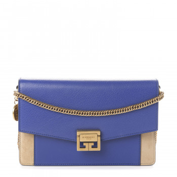 GIVENCHY Goatskin Suede GV3 Mini Chain Bag Midnight Blue