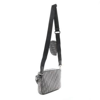 CHRISTIAN DIOR Oblique Saddle Triple Pouch Grey