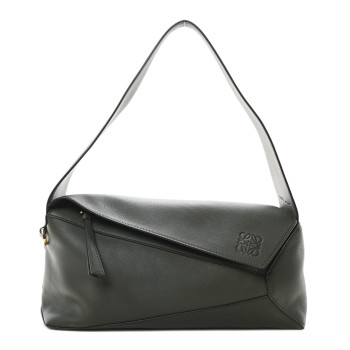LOEWE Calfskin Puzzle Hobo Army Green