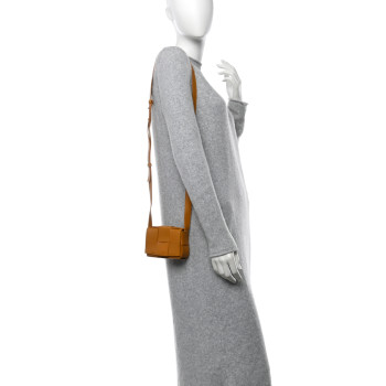 BOTTEGA VENETA Lambskin Maxi Intreccio Candy Cassette Crossbody Bag Caramel
