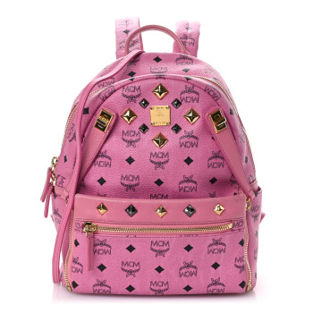 MCM Visetos Studded Small Dual Stark Backpack Pink