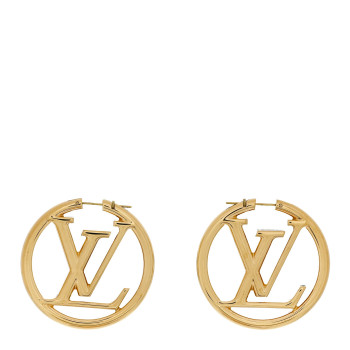 LOUIS VUITTON Metal Louise Hoop Earrings Gold