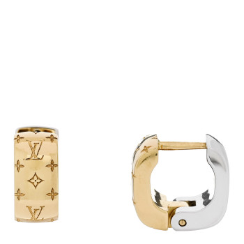 LOUIS VUITTON Nanogram Earrings Gold