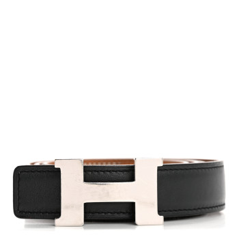 HERMES Swift Epsom 24mm Mini Constance H Belt 80 32 Black Gold
