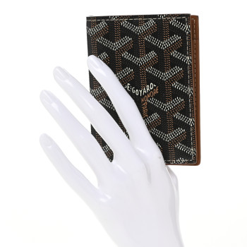 GOYARD Goyardine Saint Marc Folding Card Case Black Gold