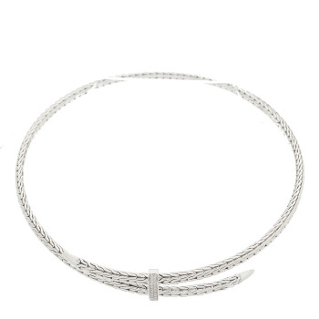 JOHN HARDY Sterling Silver Diamond Classic Chain Spear Flex Cuff Bracelet