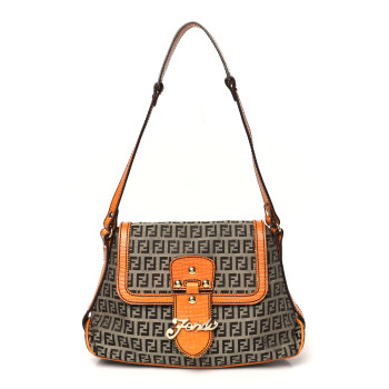 FENDI Zucchino Shoulder Bag Brown