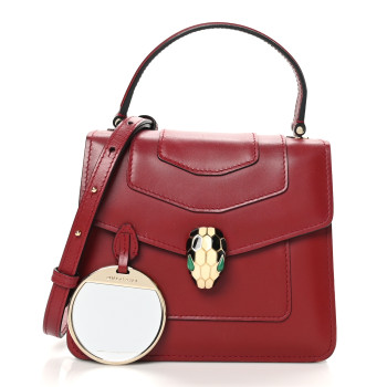 BULGARI Calfskin Serpenti Forever Top Handle Red