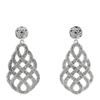 JOHN HARDY Sterling Silver Classic Chain Braided Saddle Drop Earrings
