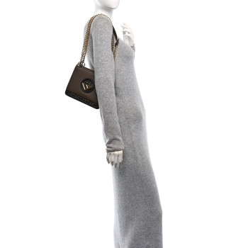 FENDI Vitello Century F is Fendi Bi-Color FF 1974 Embossed Small Kan I Shoulder Bag Maya Black