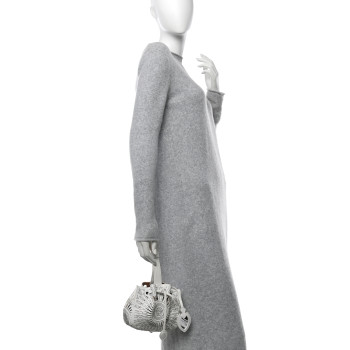 ALAIA Calfskin Lux Laser Cut Studded Rose-Marie 19 Bag White ALAIA Calfskin Lux Laser Cut Studded Rose-Marie 19 Bag White