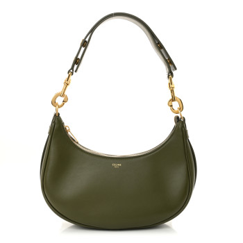 CELINE Smooth Calfskin Medium Strap Ava Shoulder Bag Dark Olive