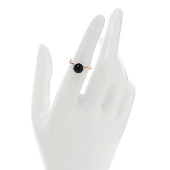 TIFFANY 18K Rose Gold Black Onyx 8mm HardWear Ball Ring 50 5.25