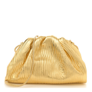 BOTTEGA VENETA Metallic Bark Calfskin The Mini Pouch Gold