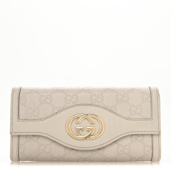 GUCCI Guccissima Sukey Continental Wallet Off White