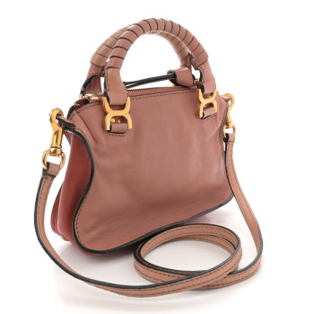 CHLOE Calfskin Mini Marcie Satchel Clay
