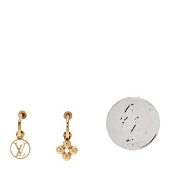 LOUIS VUITTON Brass Blooming Earrings Gold