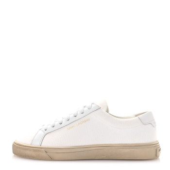 SAINT LAURENT Canvas Nappa Elba Moon Plus Andy Low Top Sneakers 35 Off White