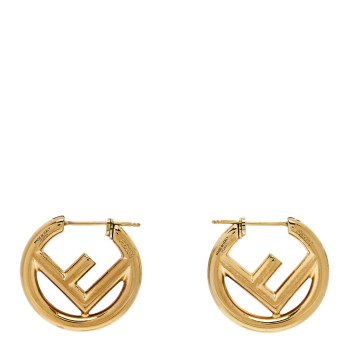 FENDI Metal FF Hoop Earrings Gold