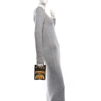 FENDI X VERSACE Vitello King Catalan Mirror Plexiglass Fendace FF Baroque Logo Mini Fendi Sunshine Shopper Tote Black Gold