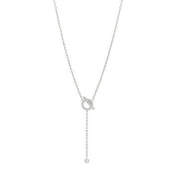 HERMES 18K White Gold Diamond Finesse Lariat Necklace