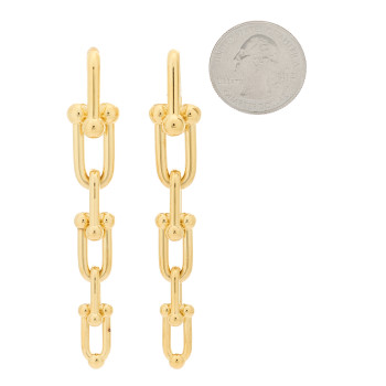 TIFFANY 18K Yellow Gold HardWear Graduated Link Earrings