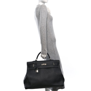 HERMES Taurillon Clemence Voyage Kelly 50 Black