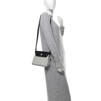 HERMES Military Toile Vache Hunter Herbag Zip Retourne 20 Ecru Vert Moyen Black