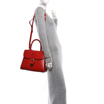 DELVAUX Box Calfskin MM Brillant Satchel Red